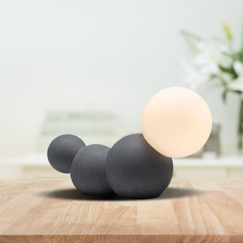 Caterpillar Reading Light Cartoon Frosted Glass 1 Head Grey/White/Blue Table Lamp for Kids Room Clearhalo 'Lamps' 'Table Lamps' Lighting' 1652000