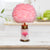 Feather Globe Study Lamp Nordic 1 Bulb Desk Light with Bottle Base and Inner Flower Decor in Grey/White/Pink Pink Clearhalo 'Lamps' 'Table Lamps' Lighting' 1652003