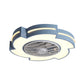 21.5" Wide Windmill LED Ceiling Fan Lamp Minimalist Acrylic White/Black/Blue Semi Flushmount Lighting Clearhalo 'Ceiling Fans with Lights' 'Ceiling Fans' 'Modern Ceiling Fans' 'Modern' Lighting' 1652117