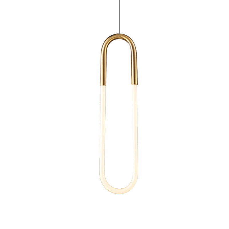 Oval Acrylic Drop Pendant Contemporary 1/2-Light Gold Hanging Ceiling Light in Warm/White/Natural Light Clearhalo 'Ceiling Lights' 'Modern Pendants' 'Modern' 'Pendant Lights' 'Pendants' Lighting' 165216