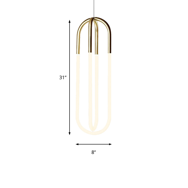 Oval Acrylic Drop Pendant Contemporary 1/2-Light Gold Hanging Ceiling Light in Warm/White/Natural Light Clearhalo 'Ceiling Lights' 'Modern Pendants' 'Modern' 'Pendant Lights' 'Pendants' Lighting' 165219