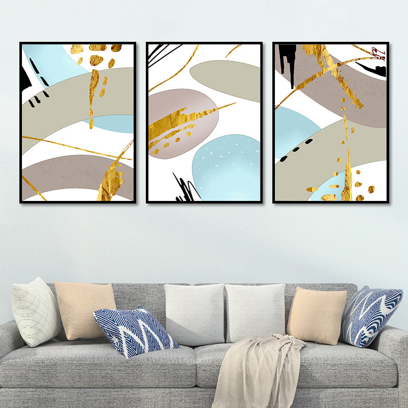 Abstract Print Wall Art Set Pastel Color Canvas Wall Decor for Living Room, Textured - Clearhalo - 'Arts' - 'Canvas Art' - 1652242