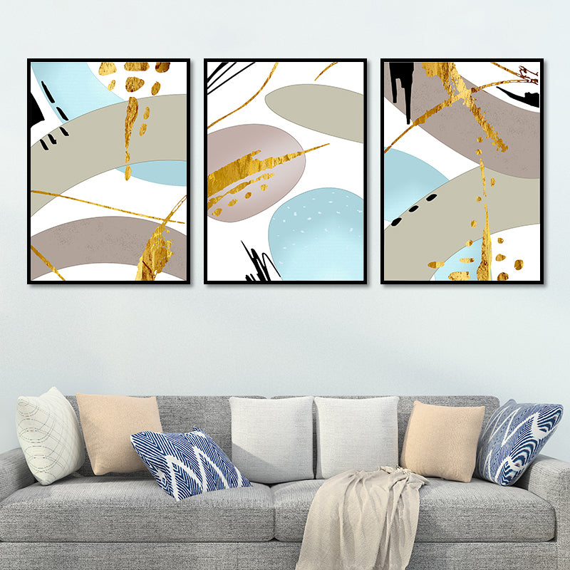 Abstract Print Wall Art Set Pastel Color Canvas Wall Decor for Living Room, Textured Clearhalo 'Arts' 'Canvas Art' 1652242