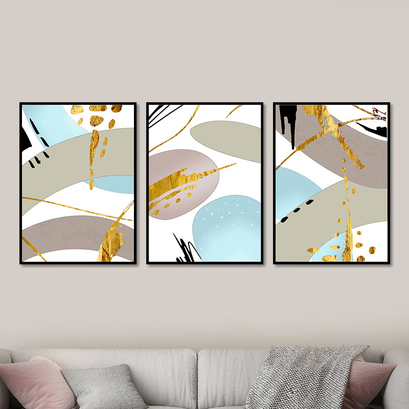Abstract Print Wall Art Set Pastel Color Canvas Wall Decor for Living Room, Textured Clearhalo 'Arts' 'Canvas Art' 1652243