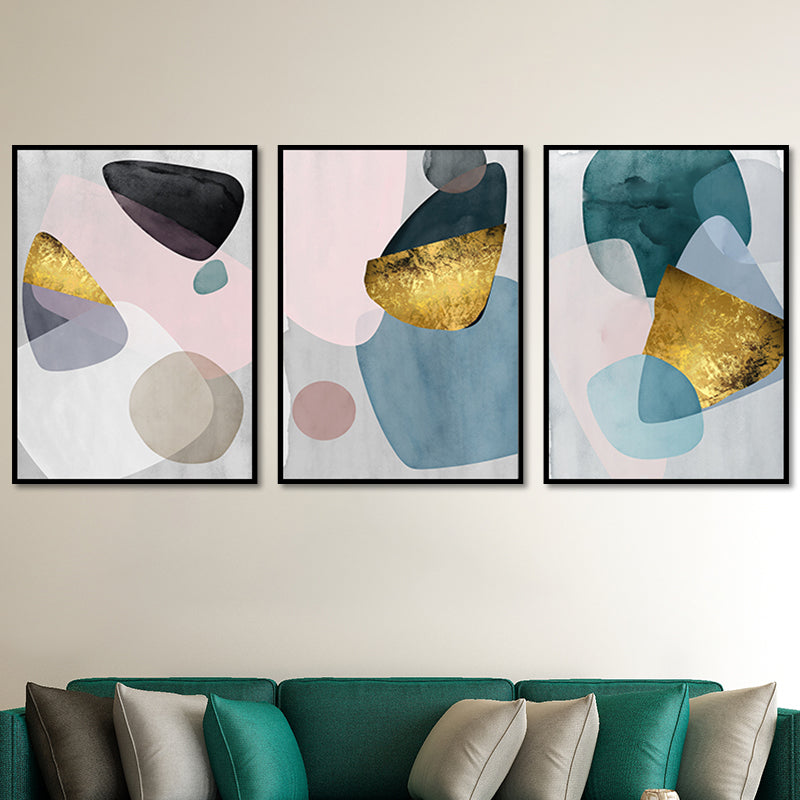Abstract Print Wall Art Set Pastel Color Canvas Wall Decor for Living Room, Textured Pink Clearhalo 'Arts' 'Canvas Art' 1652248