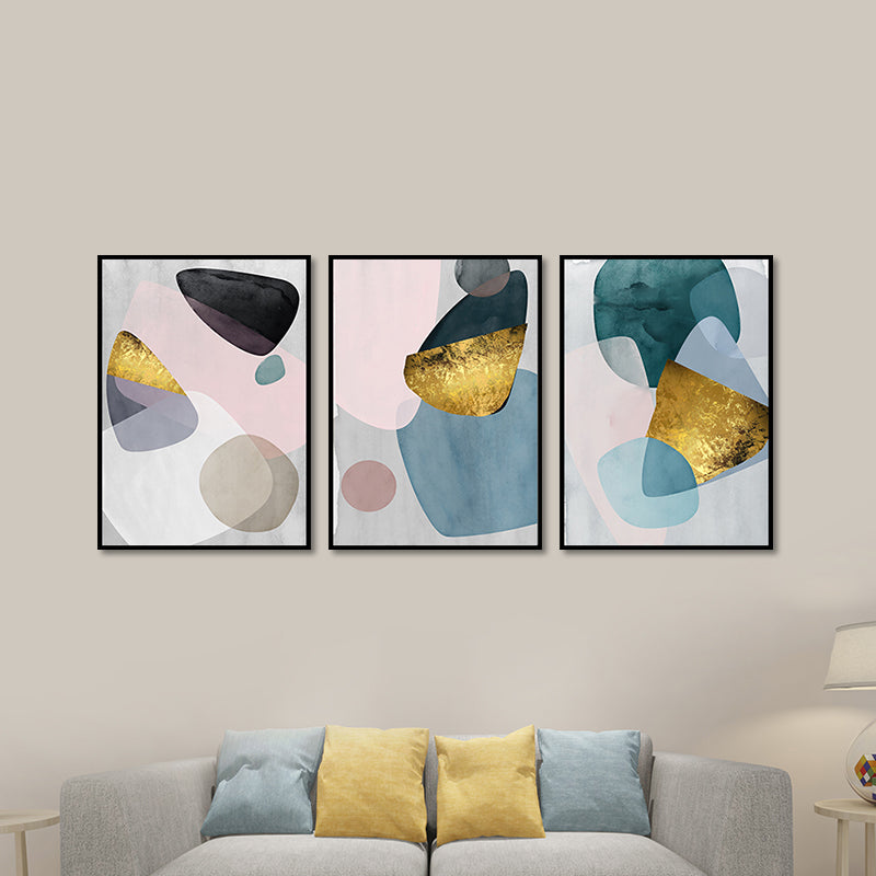 Abstract Print Wall Art Set Pastel Color Canvas Wall Decor for Living Room, Textured - Clearhalo - 'Arts' - 'Canvas Art' - 1652249