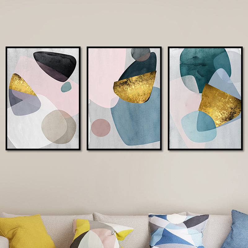 Abstract Print Wall Art Set Pastel Color Canvas Wall Decor for Living Room, Textured - Clearhalo - 'Arts' - 'Canvas Art' - 1652250
