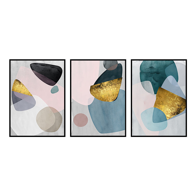 Abstract Print Wall Art Set Pastel Color Canvas Wall Decor for Living Room, Textured Clearhalo 'Arts' 'Canvas Art' 1652251