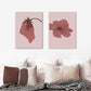 Nordic Blossom Wall Art Canvas Textured Red Painting for Living Room (Multiple Size Options) Clearhalo 'Arts' 'Canvas Art' 1652275