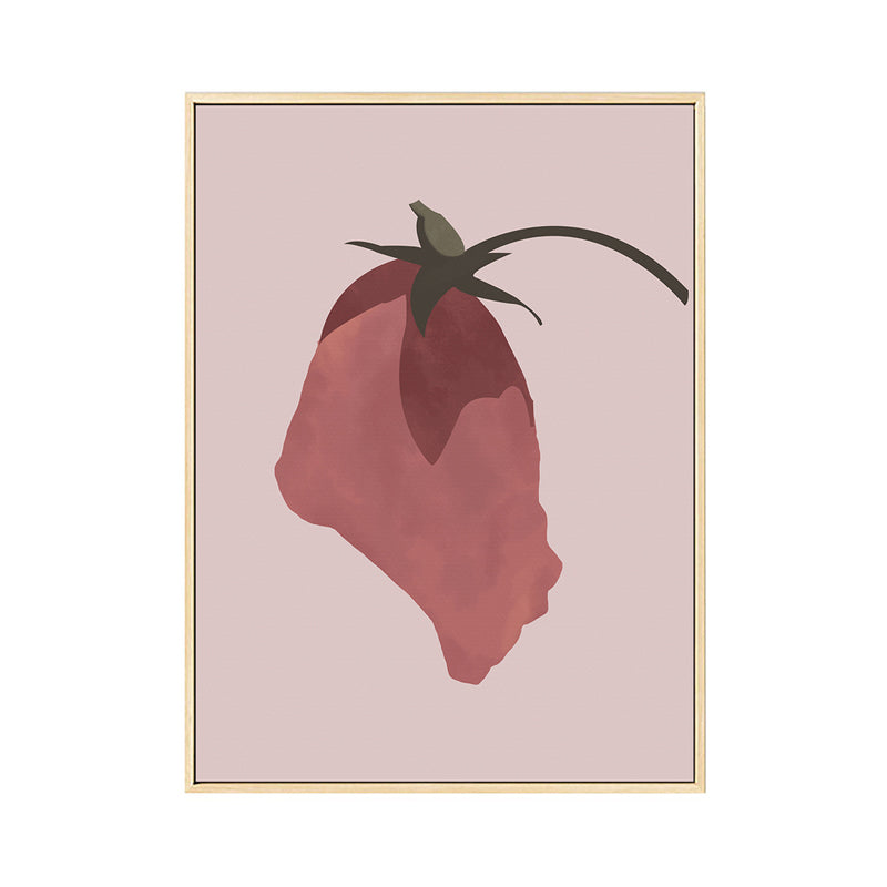 Nordic Blossom Wall Art Canvas Textured Red Painting for Living Room (Multiple Size Options) Clearhalo 'Arts' 'Canvas Art' 1652278