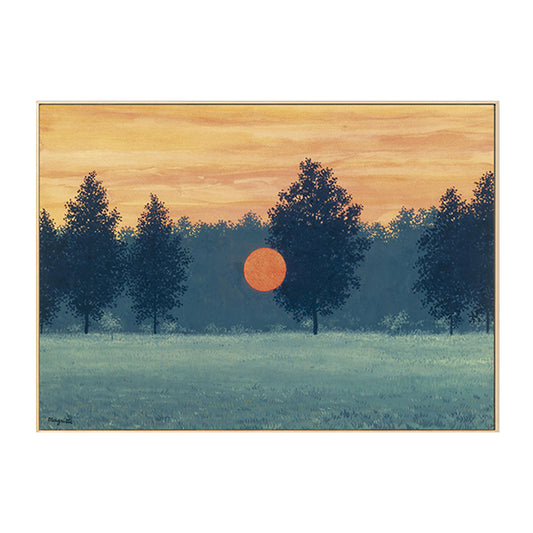 Surrealistic Magritte Forest Painting Dining Room Canvas Wall Art in Pastel Color Clearhalo 'Art Gallery' 'Canvas Art' 'Country Art Gallery' 'French Country' 'Rustic' Arts' 1652317