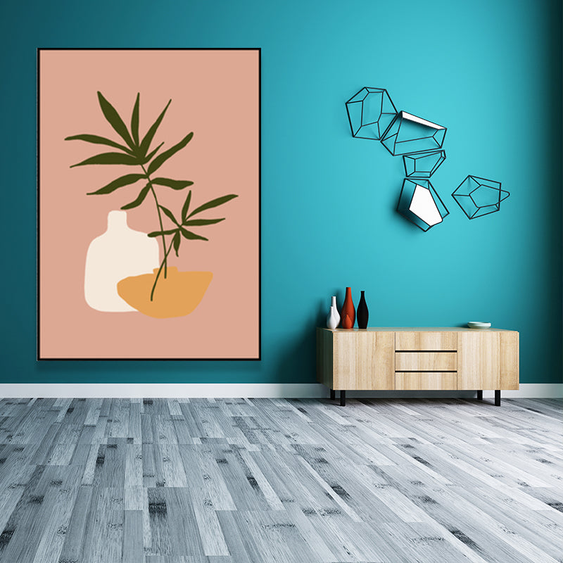 Plant in a Pot Painting Textured Scandinavian Living Room Wall Art Decor, Multiple Sizes Clearhalo 'Arts' 'Canvas Art' 1652334