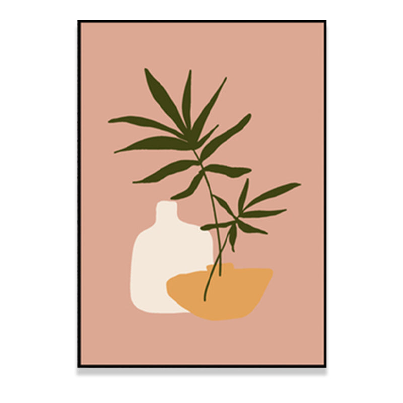 Plant in a Pot Painting Textured Scandinavian Living Room Wall Art Decor, Multiple Sizes Clearhalo 'Arts' 'Canvas Art' 1652336