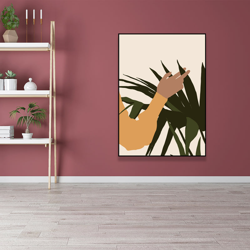 Plant in a Pot Painting Textured Scandinavian Living Room Wall Art Decor, Multiple Sizes Clearhalo 'Arts' 'Canvas Art' 1652345