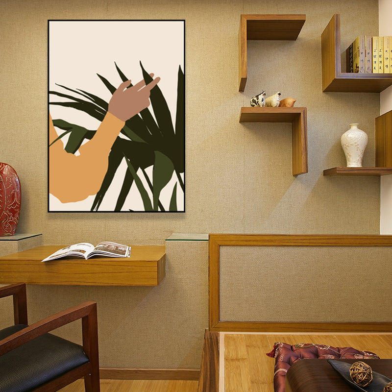 Plant in a Pot Painting Textured Scandinavian Living Room Wall Art Decor, Multiple Sizes Clearhalo 'Arts' 'Canvas Art' 1652346