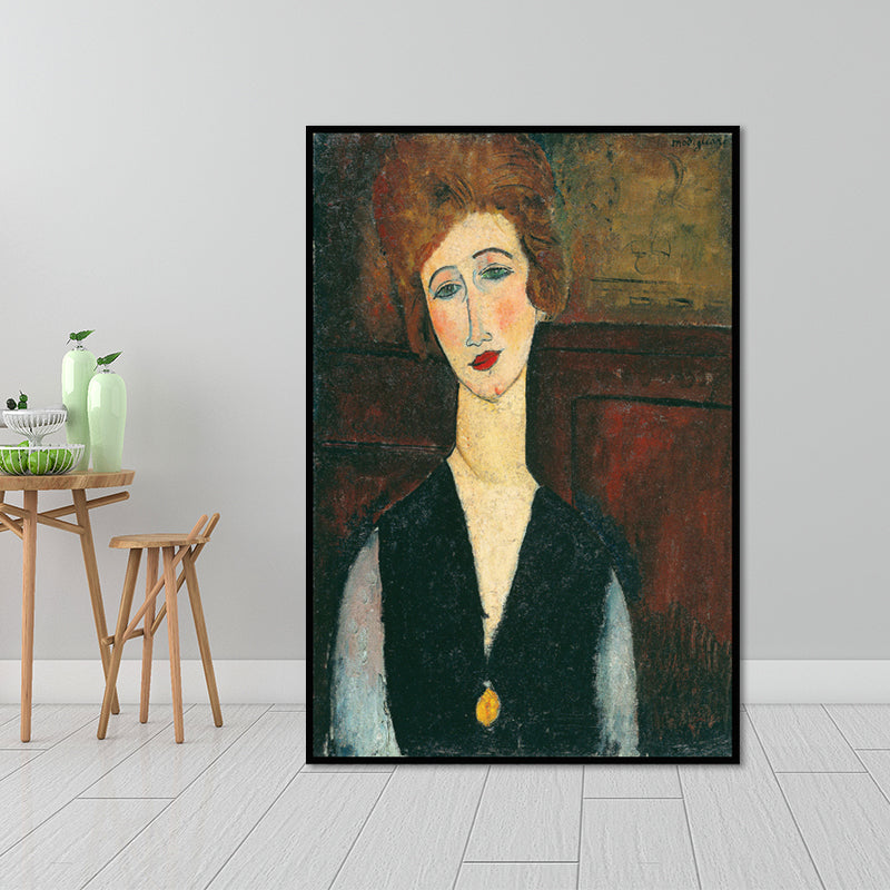 Oil Painting Portrait Canvas Textured Traditional Living Room Wall Art in Dark Color Brown Clearhalo 'Art Gallery' 'Canvas Art' 'Traditional' Arts' 1652367