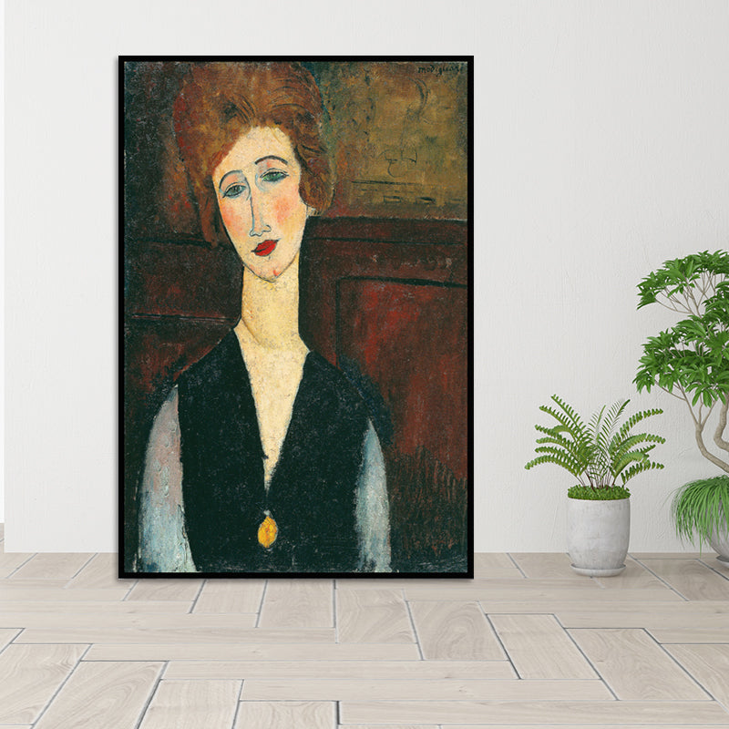 Oil Painting Portrait Canvas Textured Traditional Living Room Wall Art in Dark Color Clearhalo 'Art Gallery' 'Canvas Art' 'Traditional' Arts' 1652369