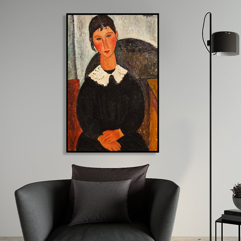 Oil Painting Portrait Canvas Textured Traditional Living Room Wall Art in Dark Color Orange Clearhalo 'Art Gallery' 'Canvas Art' 'Traditional' Arts' 1652378