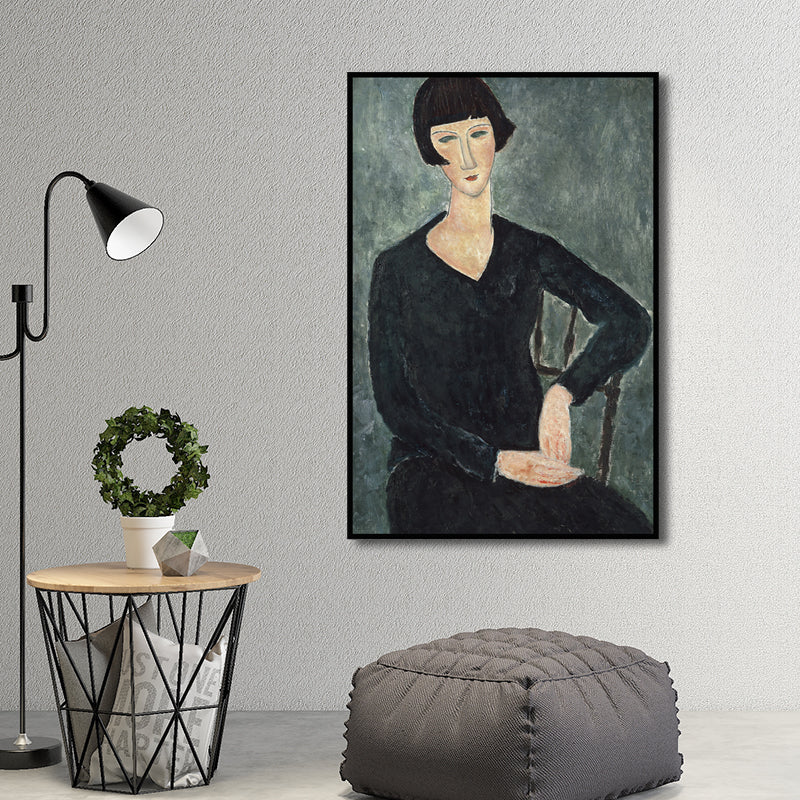 Oil Painting Portrait Canvas Textured Traditional Living Room Wall Art in Dark Color Clearhalo 'Art Gallery' 'Canvas Art' 'Traditional' Arts' 1652383