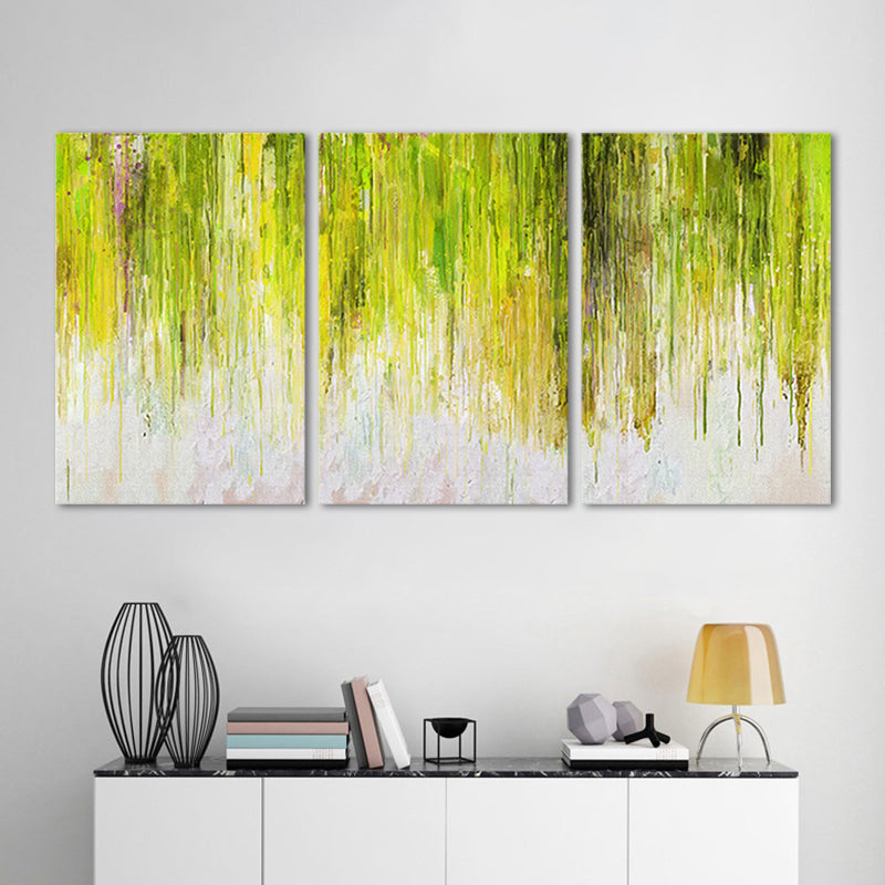Green Abstract Painting Wall Art Multi-Piece Canvas Print for Sitting Room Clearhalo 'Art Gallery' 'Canvas Art' 'Contemporary Art Gallery' 'Modern' Arts' 1652412
