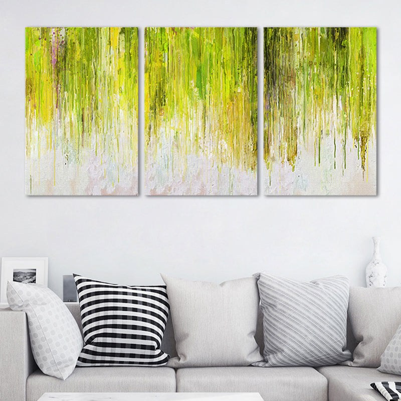 Green Abstract Painting Wall Art Multi-Piece Canvas Print for Sitting Room Clearhalo 'Art Gallery' 'Canvas Art' 'Contemporary Art Gallery' 'Modern' Arts' 1652413