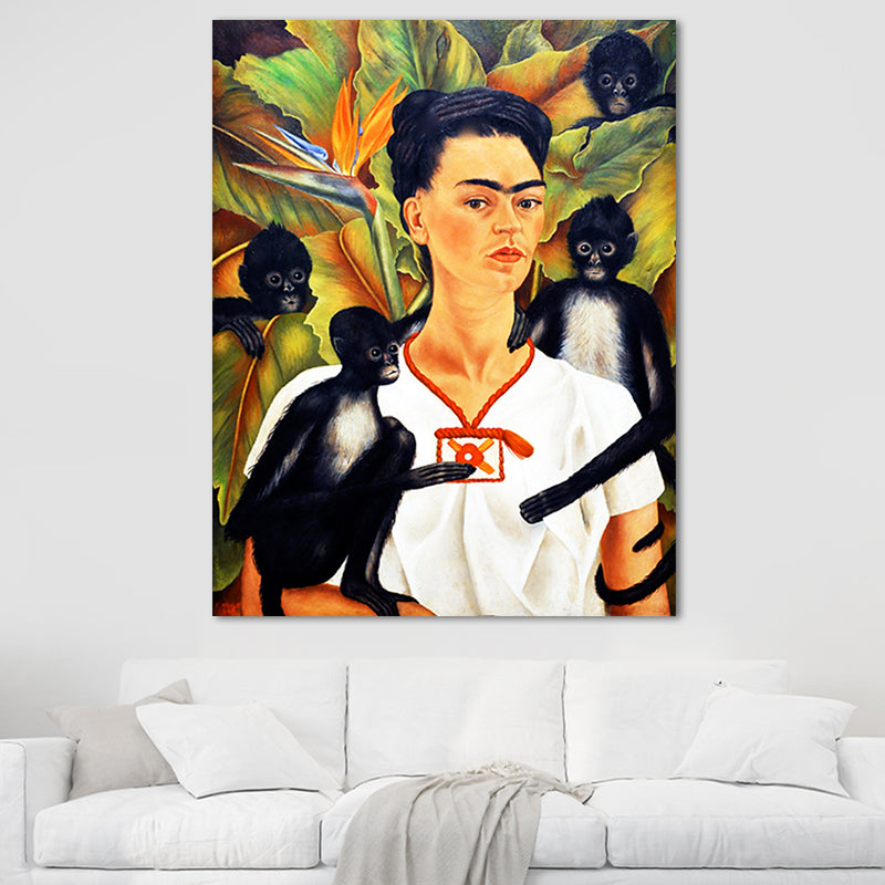 Elegant Model Portrait Painting for Girls Bedroom Figure Canvas Wall Art in Purple Clearhalo 'Art Gallery' 'Canvas Art' 'Traditional' Arts' 1652441