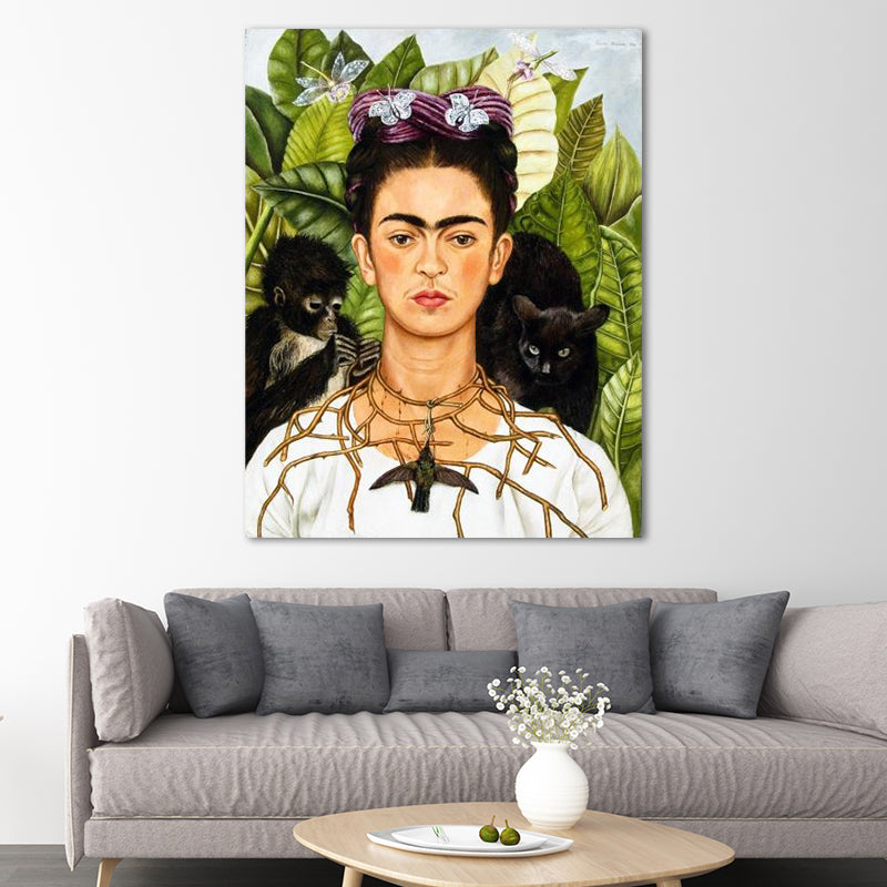 Elegant Model Portrait Painting for Girls Bedroom Figure Canvas Wall Art in Purple Clearhalo 'Art Gallery' 'Canvas Art' 'Traditional' Arts' 1652444