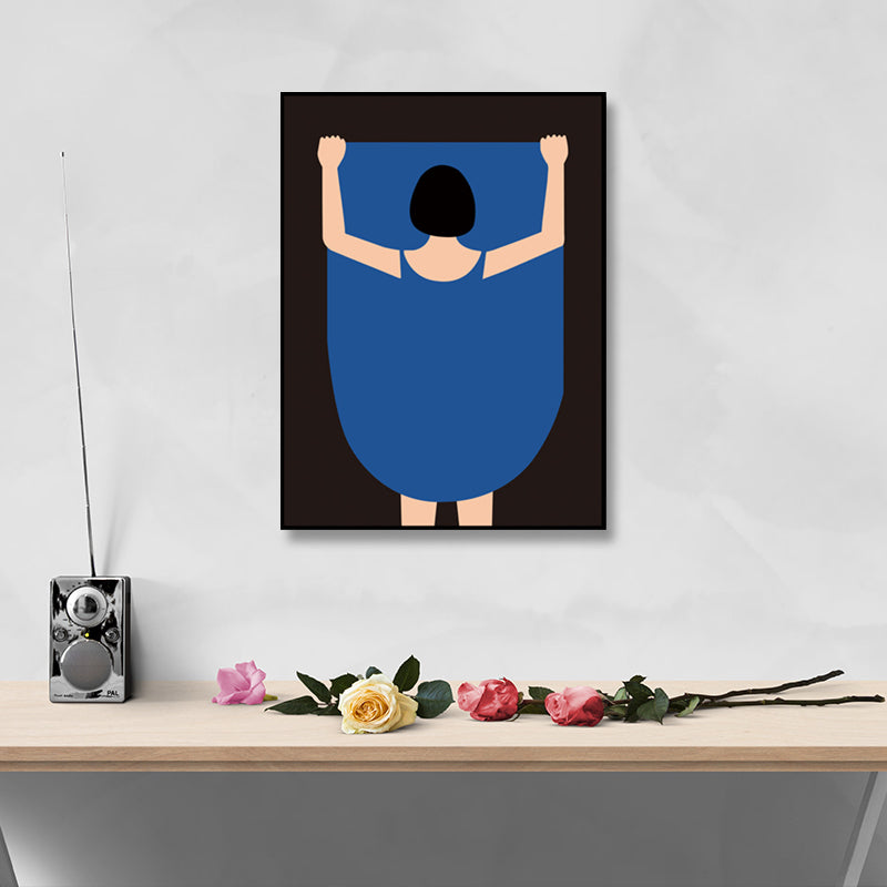 Undressed People Canvas Wall Art Pastel Color Scandinavian Painting for Living Room Clearhalo 'Arts' 'Canvas Art' 1652460