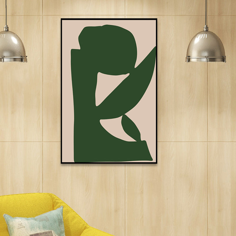 Illustrations Abstract Wrapped Canvas Simplicity Wall Art Decor in Green for Bedroom Green Clearhalo 'Art Gallery' 'Canvas Art' 'Contemporary Art Gallery' 'Contemporary Art' 'Minimalism' 'Minimalist Art Gallery' 'Scandinavian' Arts' 1652466