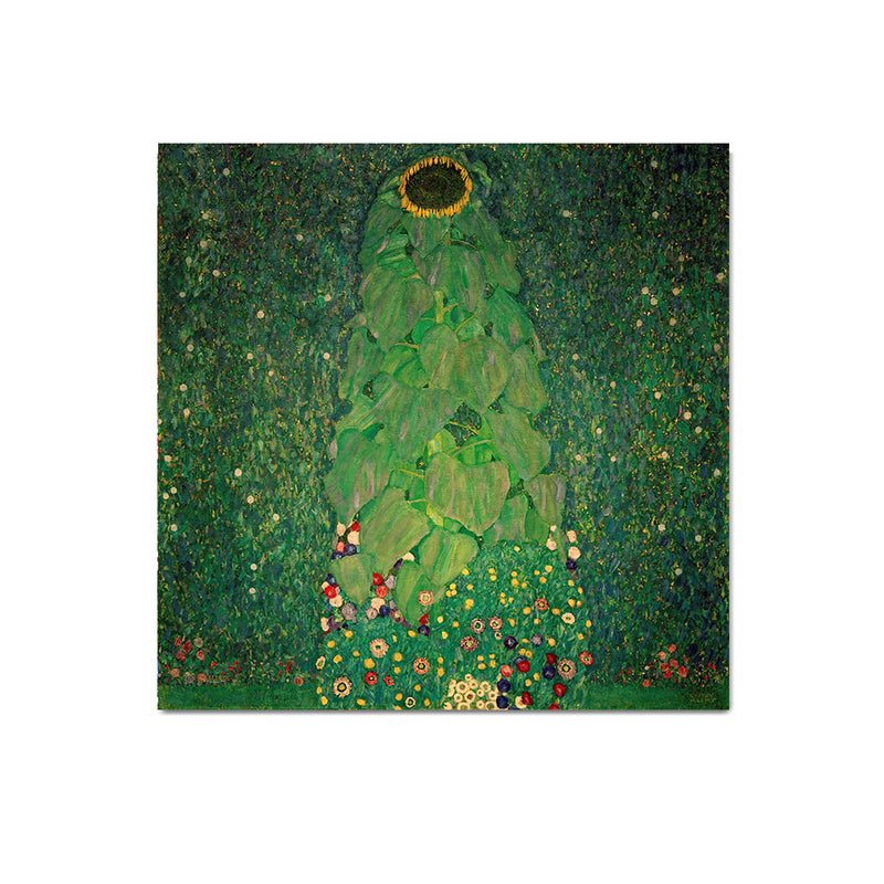 Picturesque Log Cabin Painting for Living Room Town Scenery Canvas Wall Art in Green Clearhalo 'Art Gallery' 'Canvas Art' 'Country Art Gallery' 'French Country' 'Rustic' Arts' 1652494