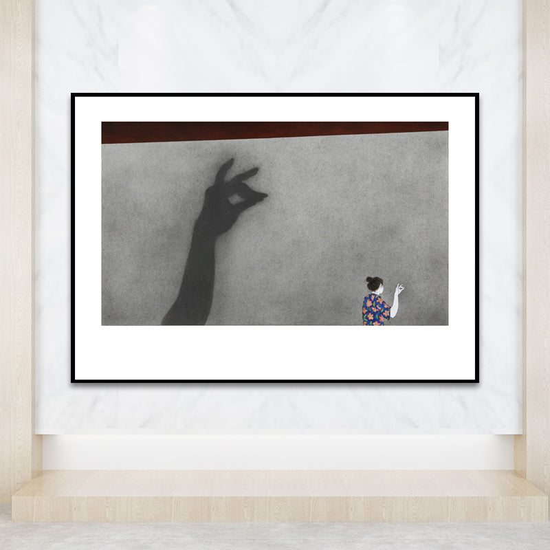 Illustrations People Wall Art Cartoon Textured Canvas Print in Pastel Color for Bedroom Clearhalo 'Art Gallery' 'Canvas Art' 'Kids' Arts' 1652500