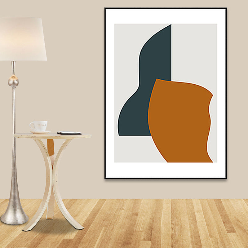 Noordse abstracte patroon Wall Art Canvas Tekst Orange Painting for Living Room