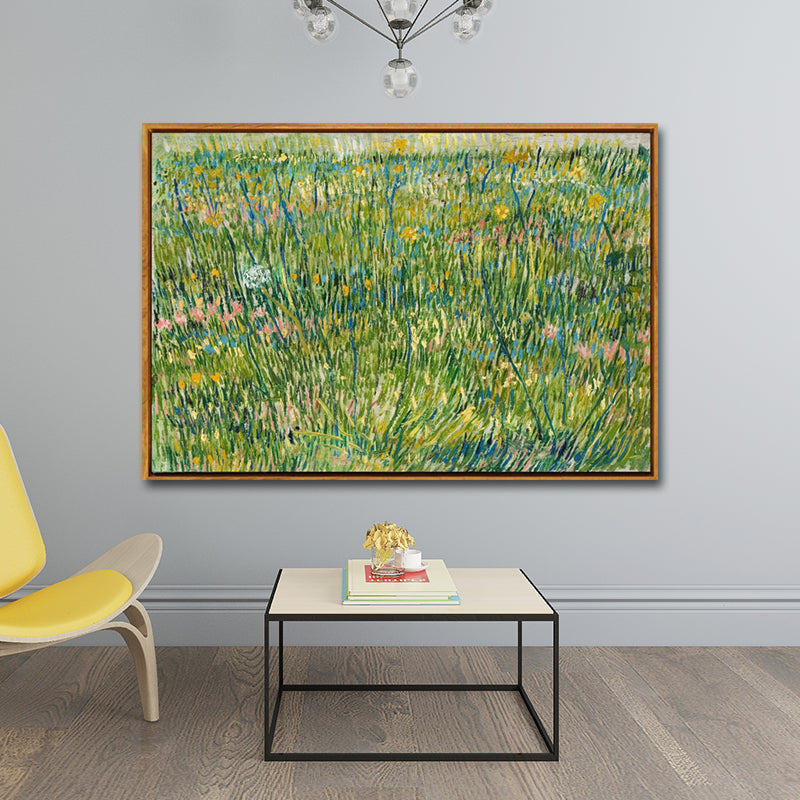 Oil Painting Rural Landscape Art Print for Family Room, Green-Blue, Textured Surface Green Design 3 Clearhalo 'Art Gallery' 'Canvas Art' 'Country Art Gallery' 'French Country' 'Rustic' Arts' 1652546