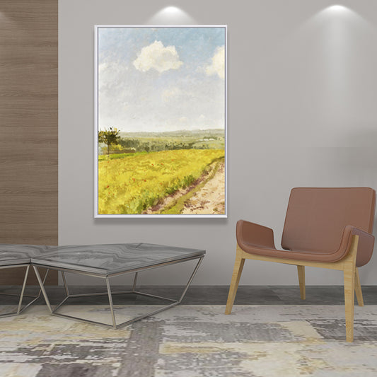 Rustic Road Painting Wall Art Canvas Print Textured Yellow Wall Decor for Living Room Clearhalo 'Art Gallery' 'Canvas Art' 'Country Art Gallery' 'French Country' 'Rustic' Arts' 1652567