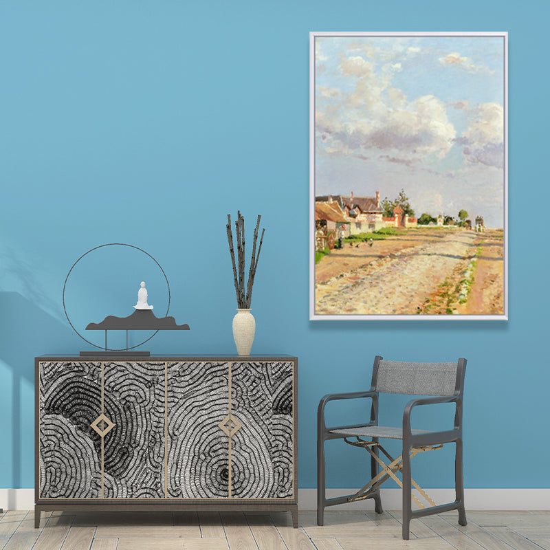 Rustic Road Painting Wall Art Canvas Print Textured Yellow Wall Decor for Living Room Yellow Design 2 Clearhalo 'Art Gallery' 'Canvas Art' 'Country Art Gallery' 'French Country' 'Rustic' Arts' 1652572