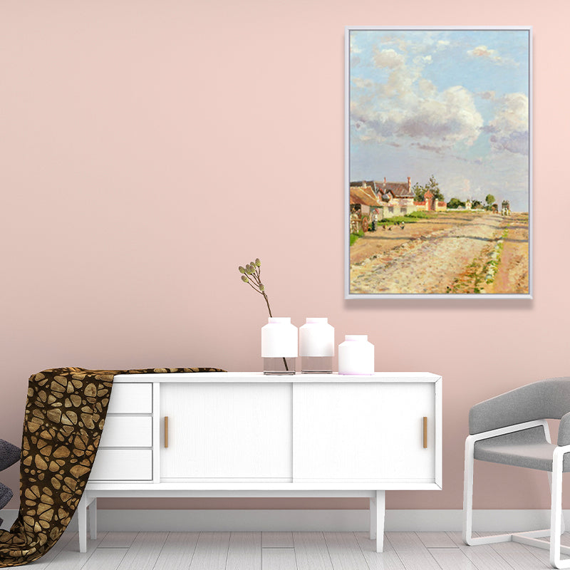 Rustic Road Painting Wall Art Canvas Print Textured Yellow Wall Decor for Living Room Clearhalo 'Art Gallery' 'Canvas Art' 'Country Art Gallery' 'French Country' 'Rustic' Arts' 1652573