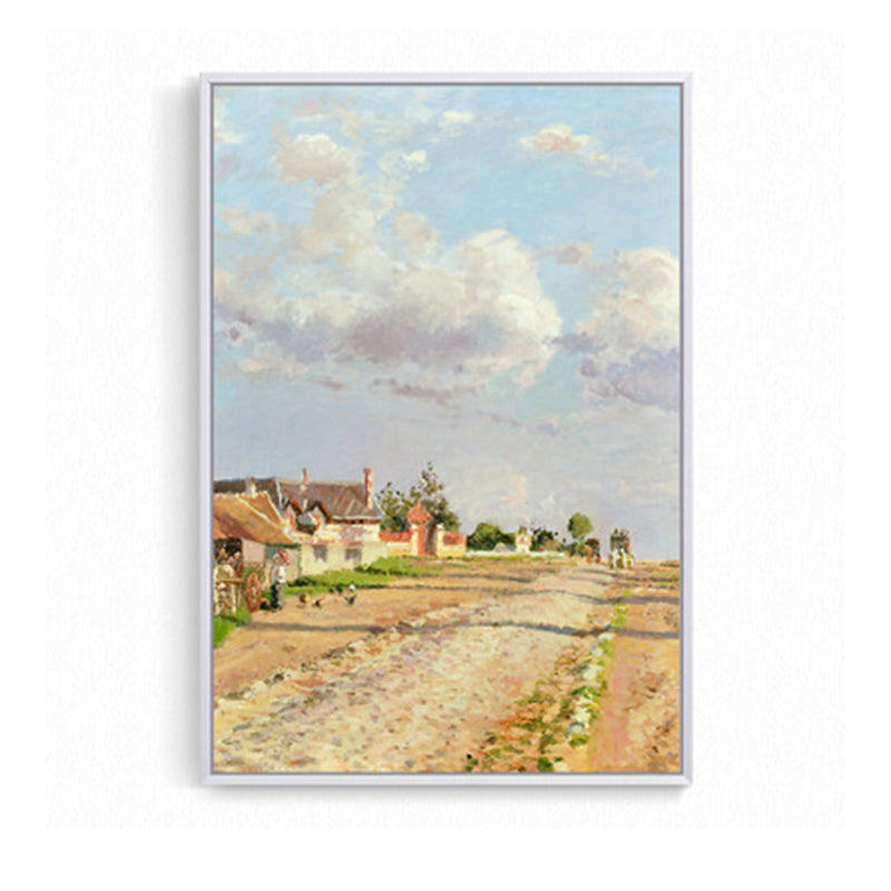 Rustic Road Painting Wall Art Canvas Print Textured Yellow Wall Decor for Living Room Clearhalo 'Art Gallery' 'Canvas Art' 'Country Art Gallery' 'French Country' 'Rustic' Arts' 1652575