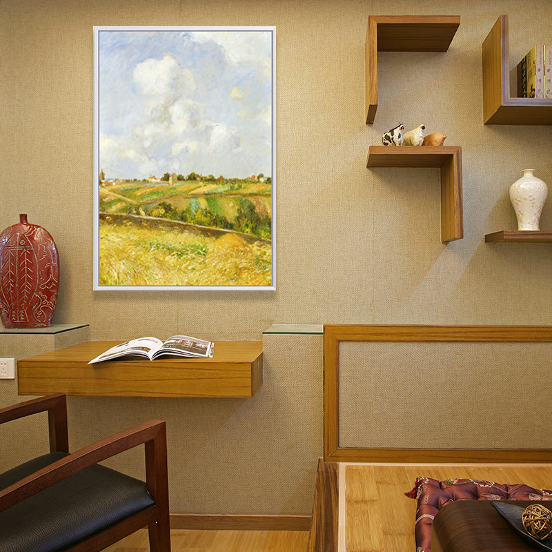 Rustic Road Painting Wall Art Canvas Print Textured Yellow Wall Decor for Living Room Yellow Design 3 Clearhalo 'Art Gallery' 'Canvas Art' 'Country Art Gallery' 'French Country' 'Rustic' Arts' 1652576