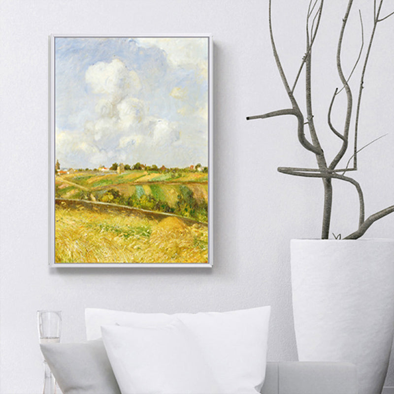 Rustic Road Painting Wall Art Canvas Print Textured Yellow Wall Decor for Living Room Clearhalo 'Art Gallery' 'Canvas Art' 'Country Art Gallery' 'French Country' 'Rustic' Arts' 1652577