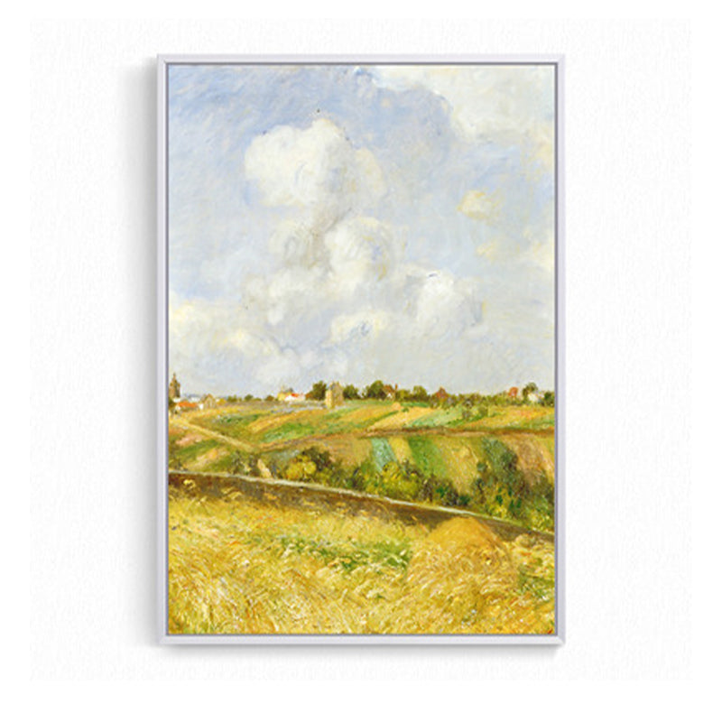 Rustic Road Painting Wall Art Canvas Print Textured Yellow Wall Decor for Living Room Clearhalo 'Art Gallery' 'Canvas Art' 'Country Art Gallery' 'French Country' 'Rustic' Arts' 1652579