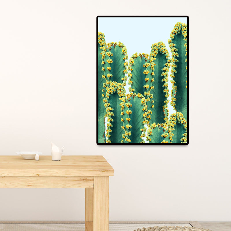Novelty Cactus Canvas Wall Art for Bedroom Botanix Wall Decoration in Green, Texture Clearhalo 'Art Gallery' 'Canvas Art' 'Contemporary Art Gallery' 'Modern' Arts' 1652589