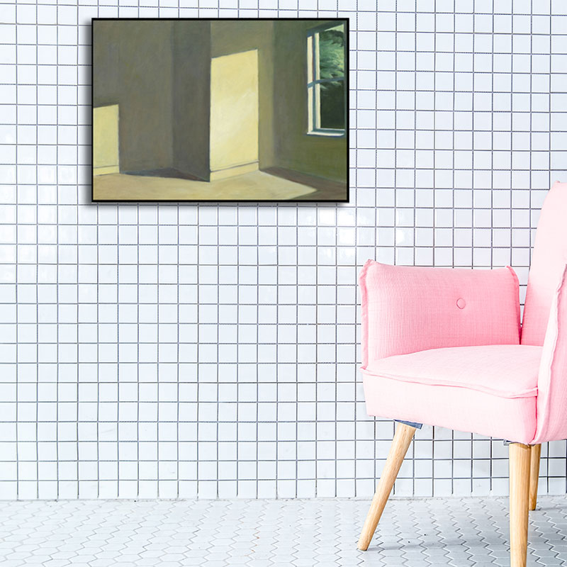 Empty Room with Sunlight Painting Green Canvas Made Wall Art Print, Textured Surface Green Design 1 Clearhalo 'Art Gallery' 'Canvas Art' 'Traditional' Arts' 1652613