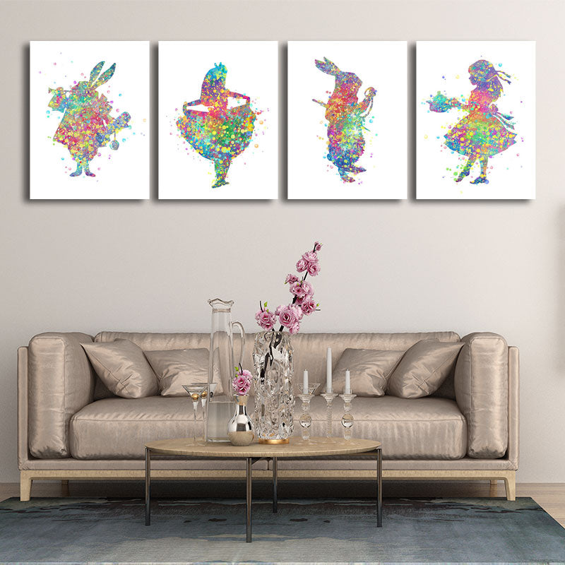 Kids Style Dancer Canvas Art Multicolored Textured Wall Decoration for Living Room Blue One Set Clearhalo 'Arts' 'Canvas Art' 1652620