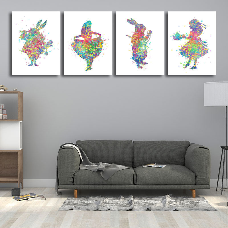 Kids Style Dancer Canvas Art Multicolored Textured Wall Decoration for Living Room Clearhalo 'Arts' 'Canvas Art' 1652622