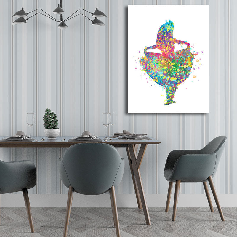 Kids Style Dancer Canvas Art Multicolored Textured Wall Decoration for Living Room Blue Design 1 Clearhalo 'Arts' 'Canvas Art' 1652627