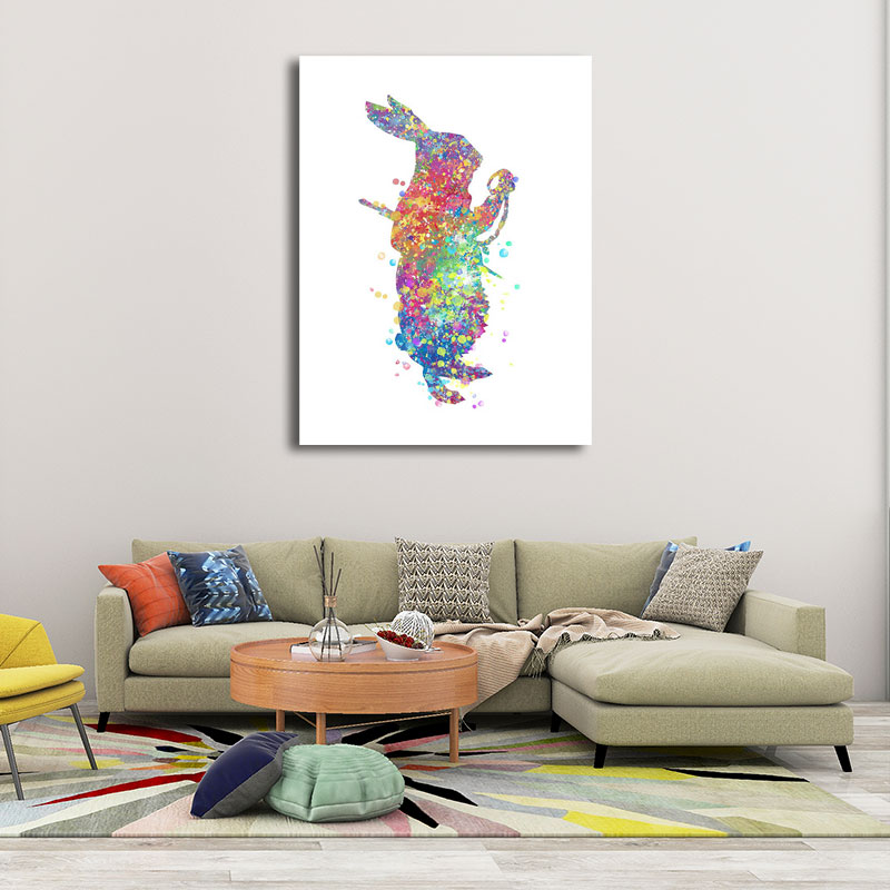 Kids Style Dancer Canvas Art Multicolored Textured Wall Decoration for Living Room Blue Design 3 Clearhalo 'Arts' 'Canvas Art' 1652631