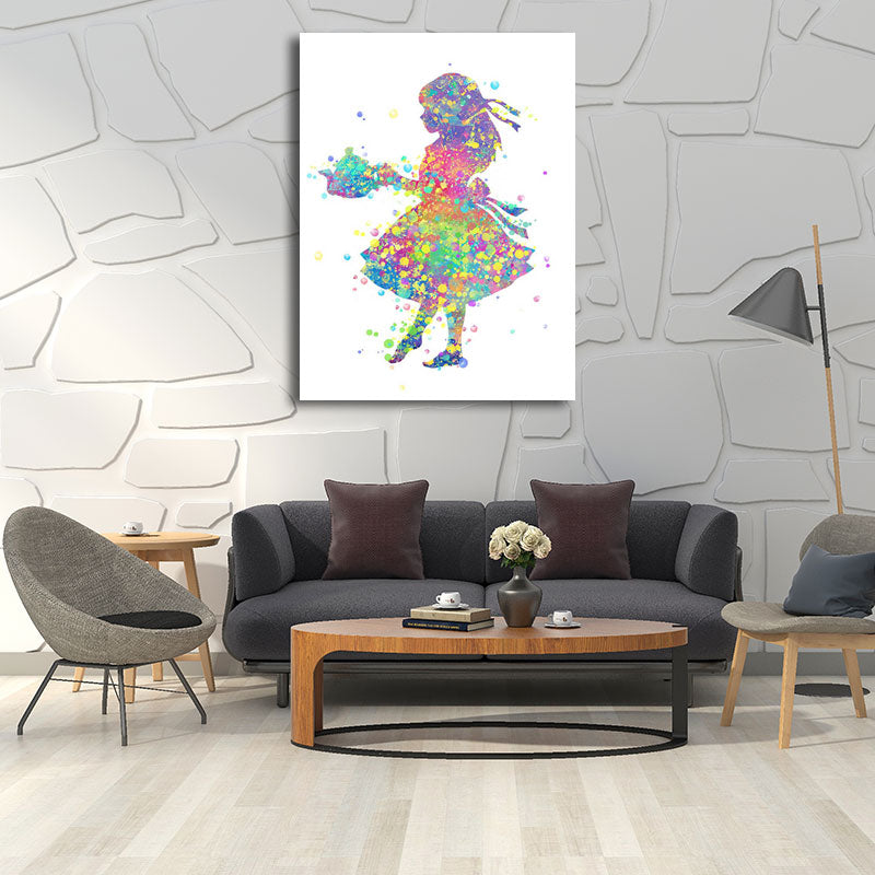Kids Style Dancer Canvas Art Multicolored Textured Wall Decoration for Living Room - Clearhalo - 'Arts' - 'Canvas Art' - 1652636