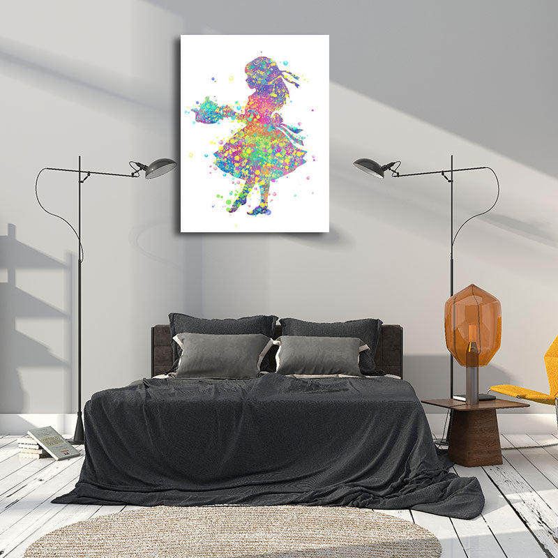 Kids Style Dancer Canvas Art Multicolored Textured Wall Decoration for Living Room Clearhalo 'Arts' 'Canvas Art' 1652637