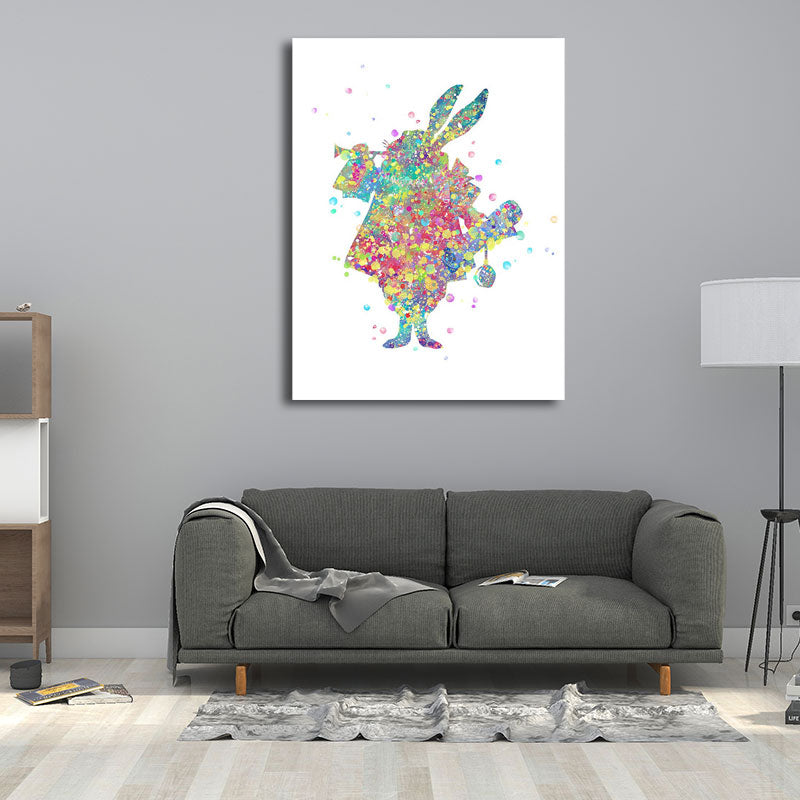 Kids Style Dancer Canvas Art Multicolored Textured Wall Decoration for Living Room Blue Design 4 Clearhalo 'Arts' 'Canvas Art' 1652639