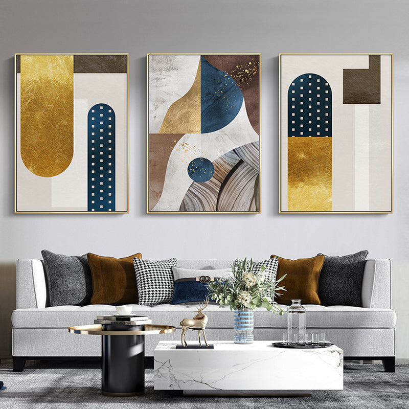 Geometry Canvas Print for Living Room Abstract Wall Art in Dark Color, Textured Clearhalo 'Arts' 'Canvas Art' 1652693